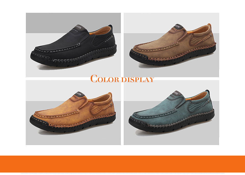 Men's Casual Fashion Hand-stitched Sole Large Size Shoes - 9966 Card 47